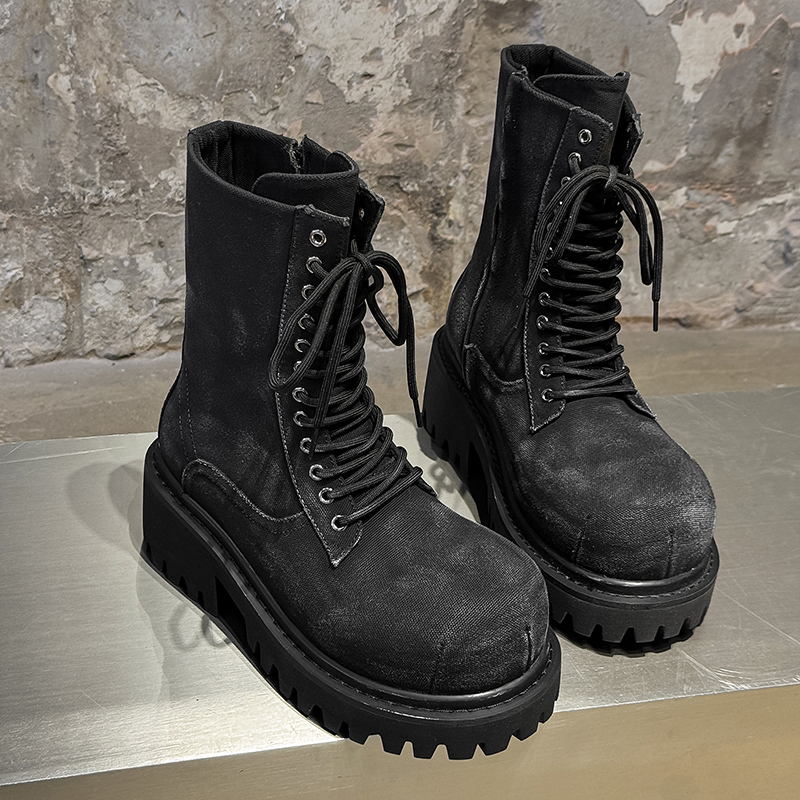 Men'S Shoes Increase Height - High Quality Retro Denim High Top