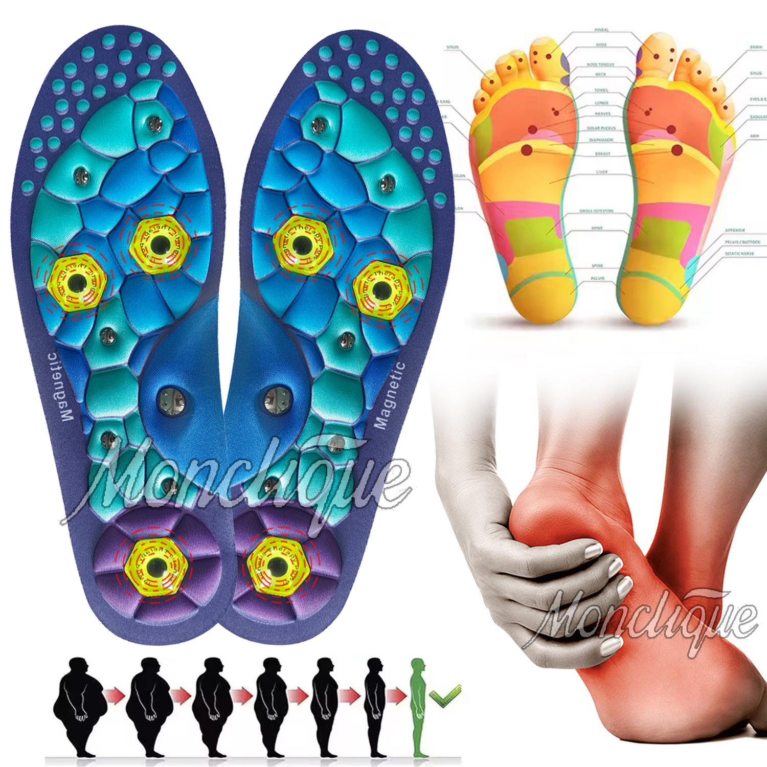 Men Shoes Outlet - Magnetic Comfortable Acupoint Massage Insoles EVA