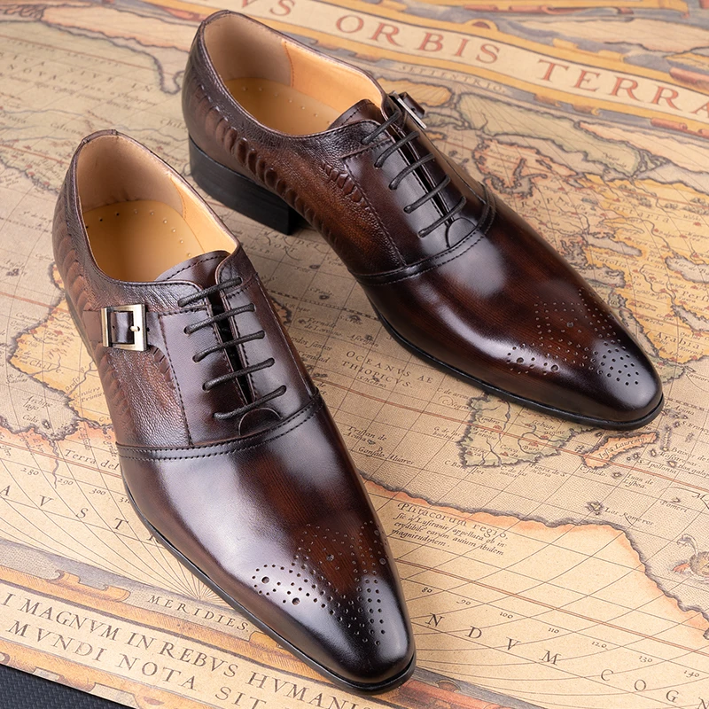 Male Genuine Leather Social Sh - Monk Strap Shoe のレビューと価格