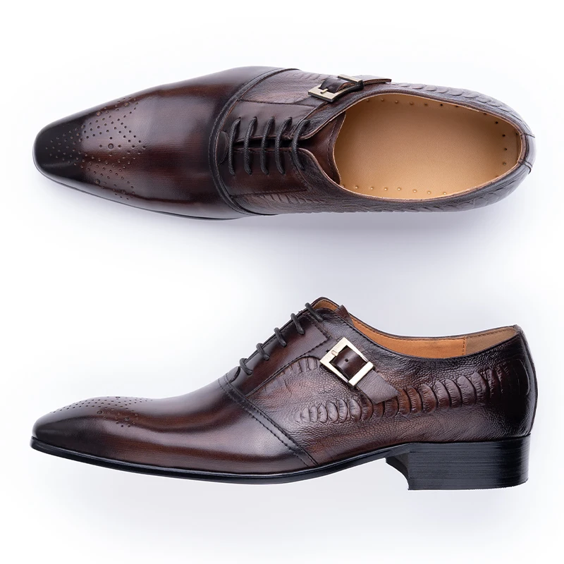 Male Genuine Leather Social Sh - Monk Strap Shoe のレビューと価格