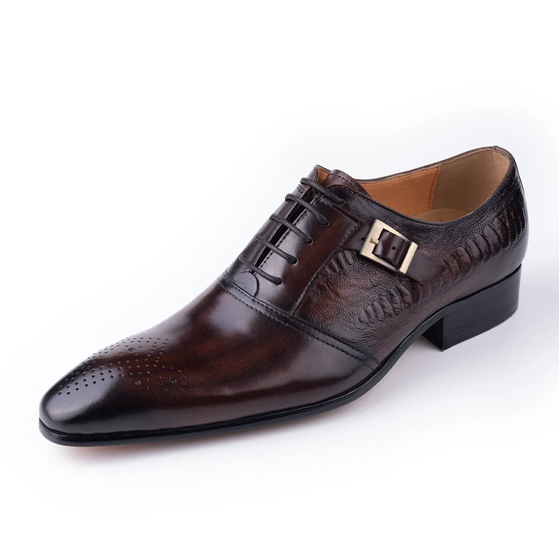 Male Genuine Leather Social Sh - Monk Strap Shoe のレビューと価格