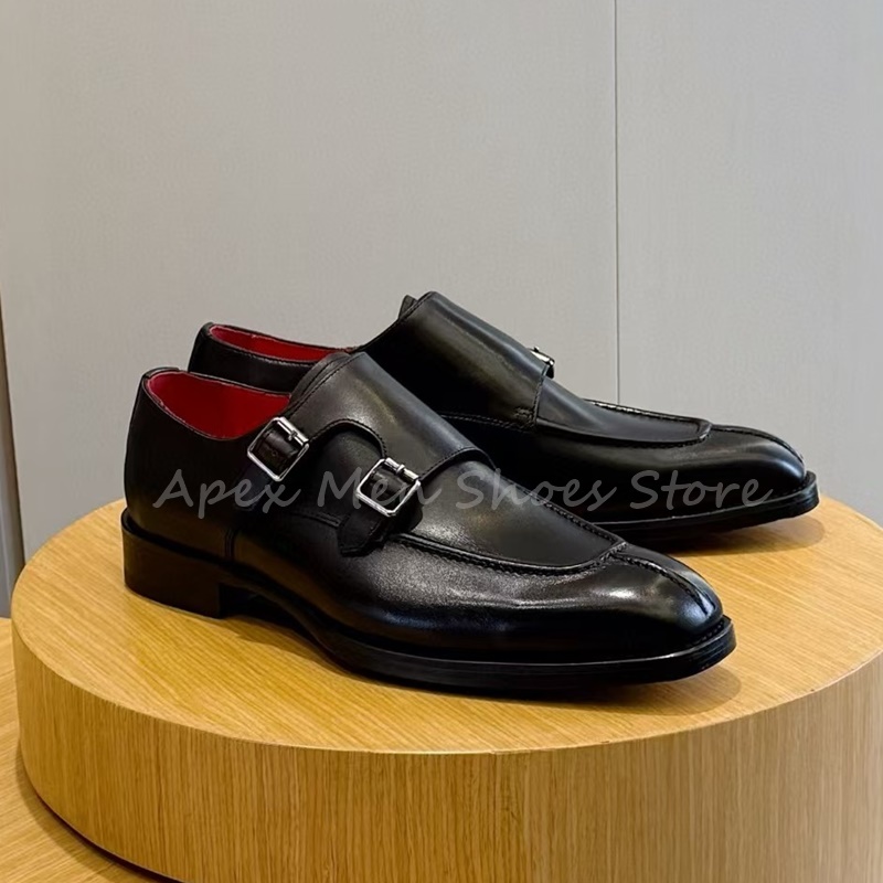 Fashion Cow Leather Buckle Mon - Monk Strap Shoe のレビューと価格