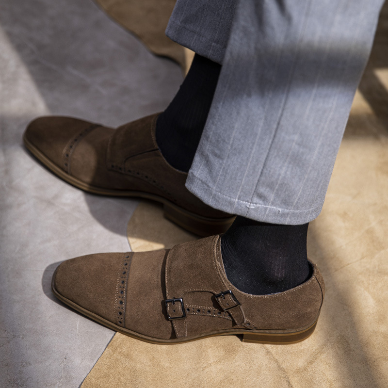 Vintage Design Men Dress Shoes - Monk Strap Shoe のレビューと価格
