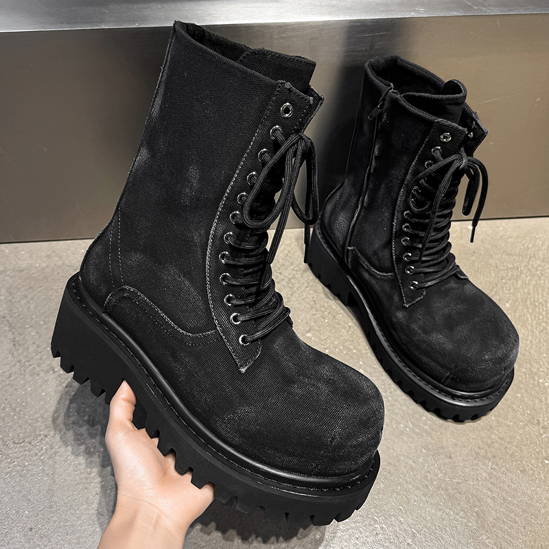 High Quality Retro Denim High  - Men'S Shoes Increase Height のレビューと価格