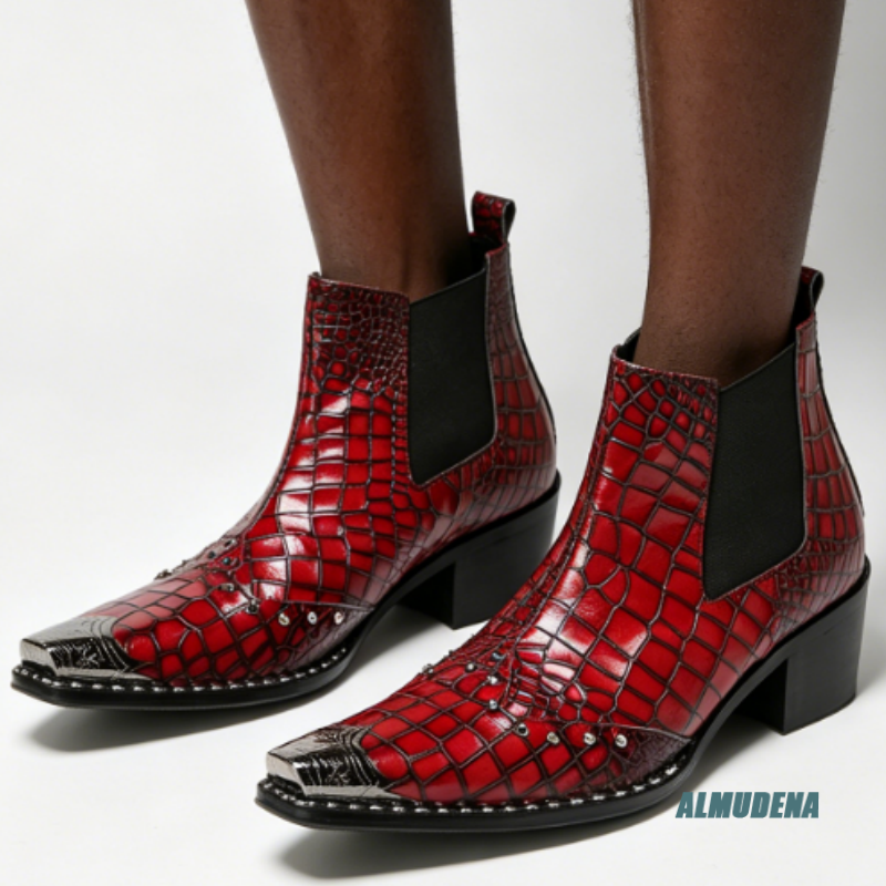 Glossy Red Croc Print Pointed  - Men'S Shoes Crocs のレビューと価格
