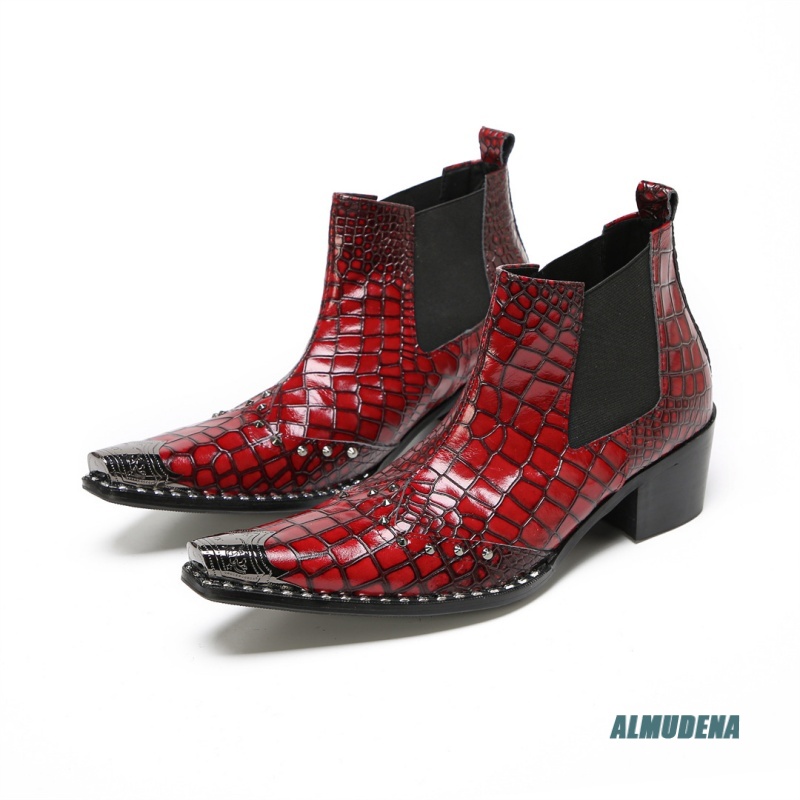 Glossy Red Croc Print Pointed  - Men'S Shoes Crocs のレビューと価格