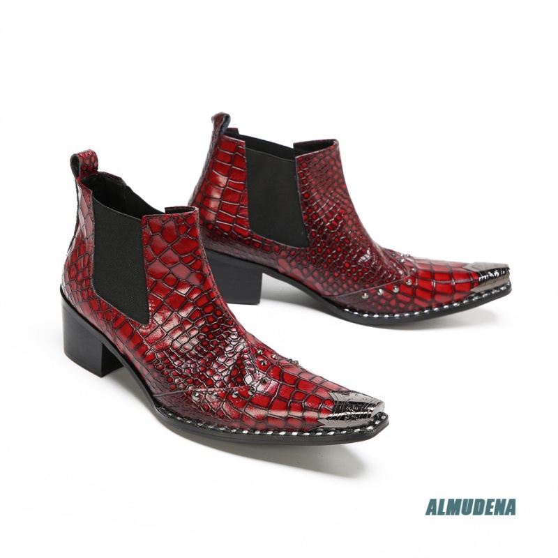 Glossy Red Croc Print Pointed  - Men'S Shoes Crocs のレビューと価格