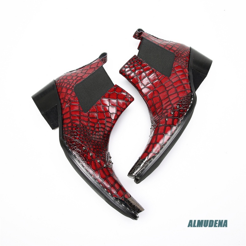 Glossy Red Croc Print Pointed  - Men'S Shoes Crocs のレビューと価格