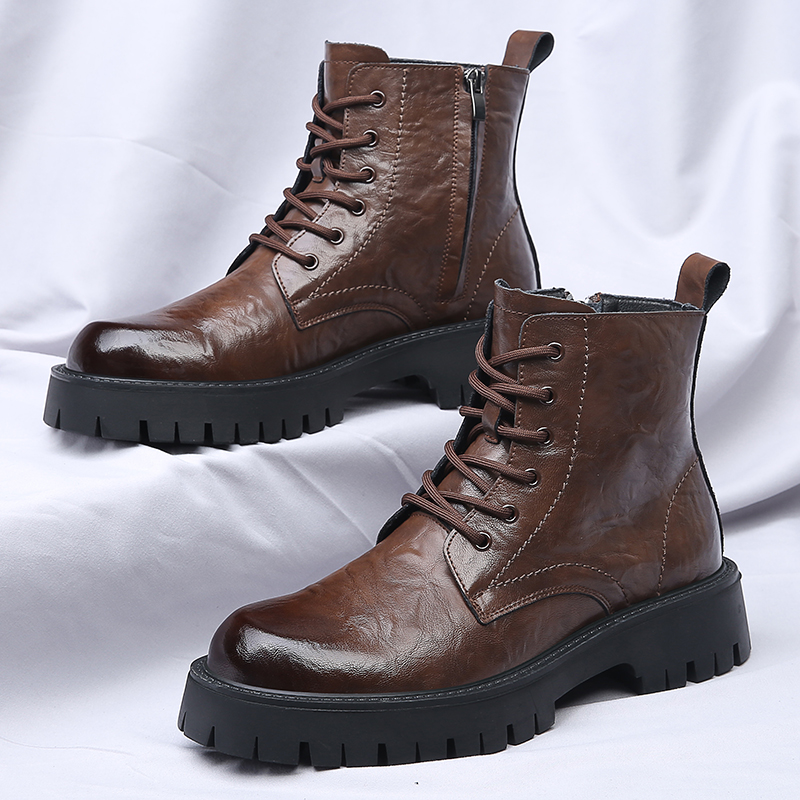 Men Side Zipper High Top Boots - Men'S Shoes Increase Height のレビューと価格