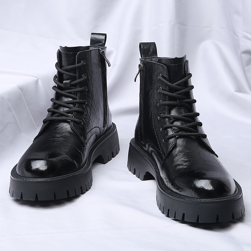 Men Side Zipper High Top Boots - Men'S Shoes Increase Height のレビューと価格