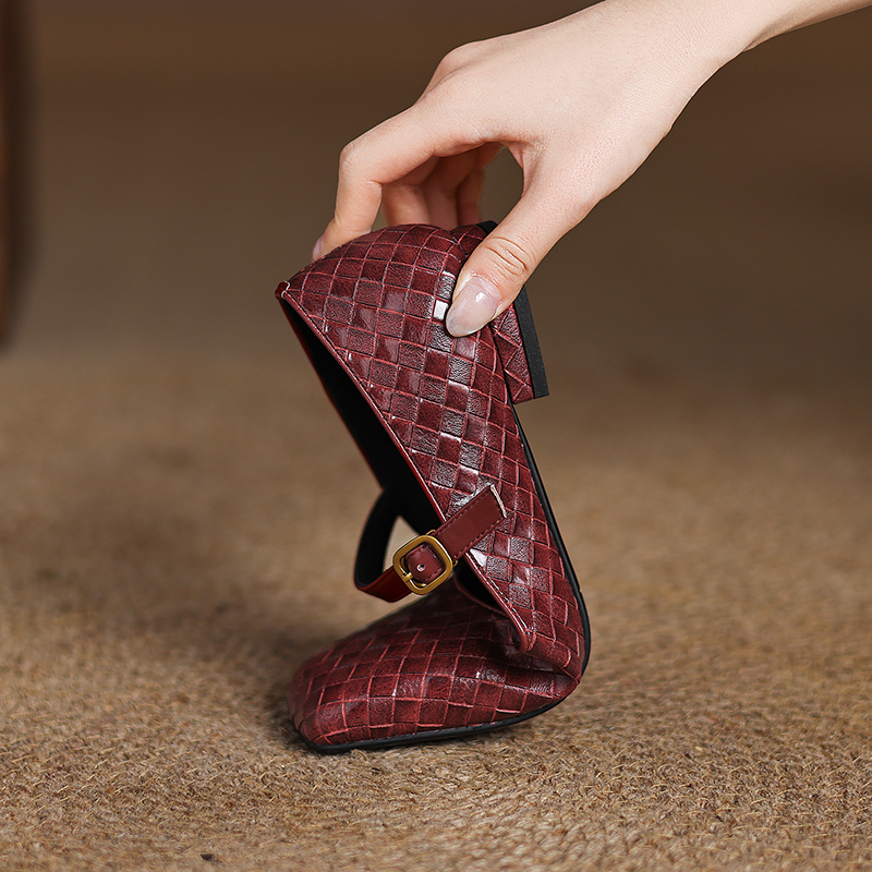 Woven Flat Bottom Mary Jane Wo - Men'S Shoes Slip On のレビューと価格