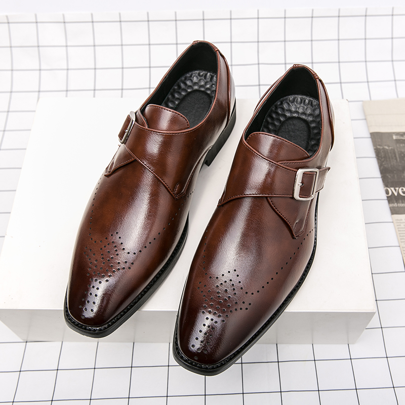 High End Brand Leather Increas - Monk Strap Shoe のレビューと価格