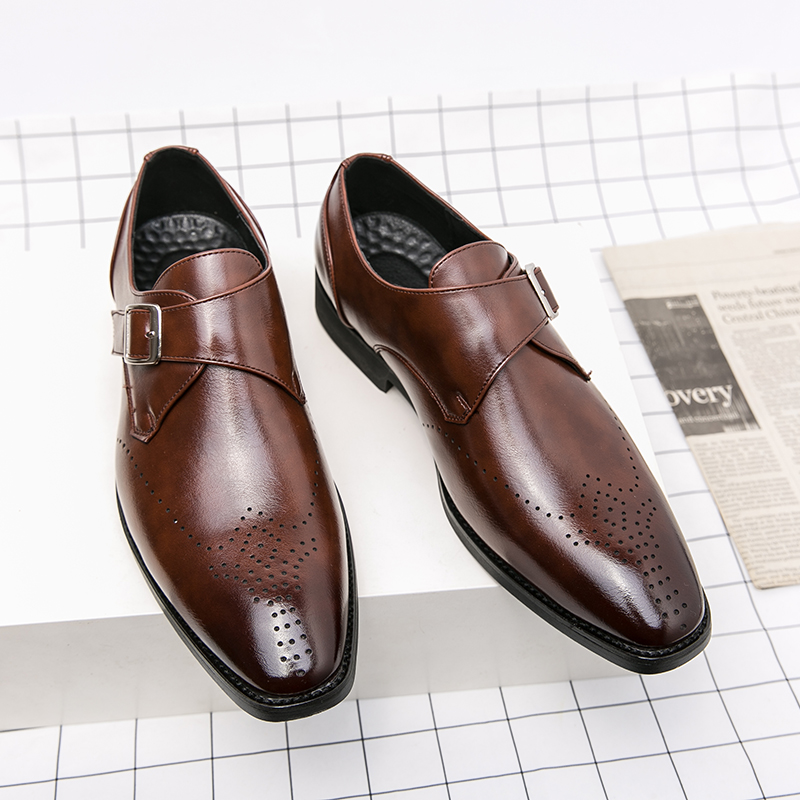 High End Brand Leather Increas - Monk Strap Shoe のレビューと価格