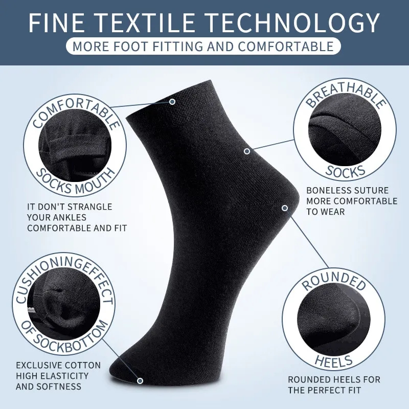 3 Pairs Black Men Socks Cotton - Men'S Shoes For Crews のレビューと価格