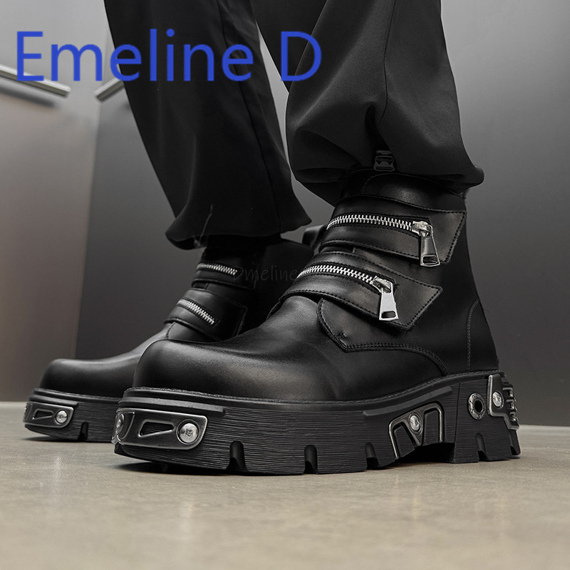 Dark Punk High Top Shoes Fashi - Men'S Shoes Increase Height のレビューと価格
