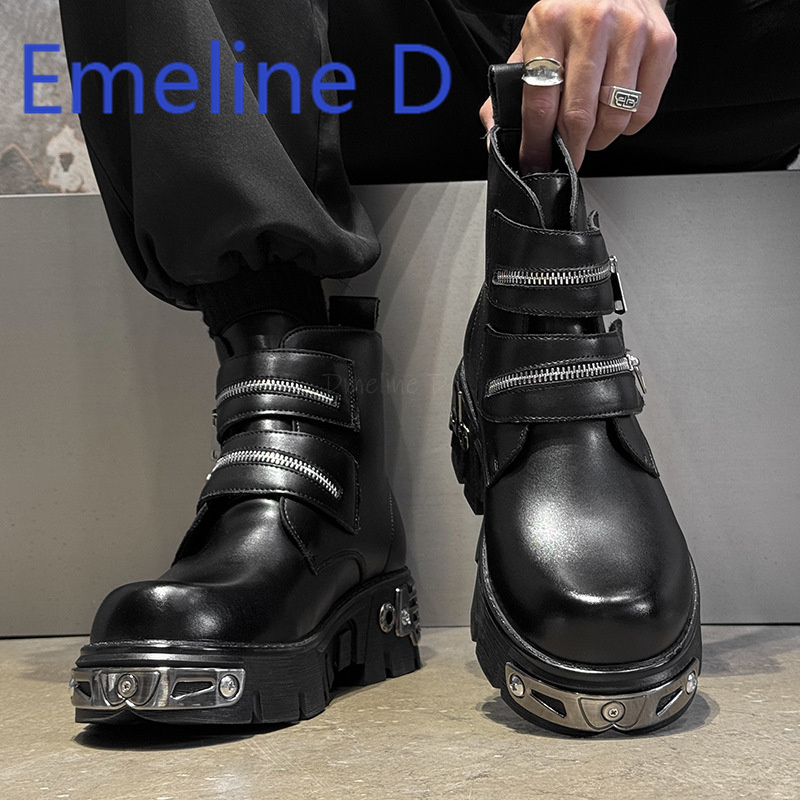 Dark Punk High Top Shoes Fashi - Men'S Shoes Increase Height のレビューと価格