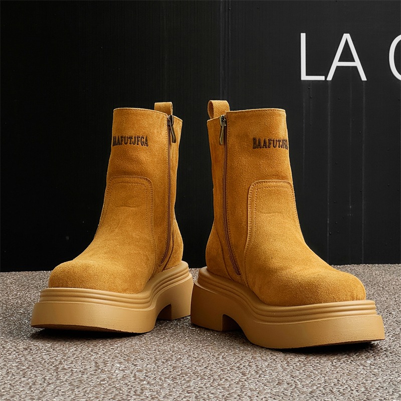 Winter Europe America Retro Th - Men'S Shoes Increase Height のレビューと価格