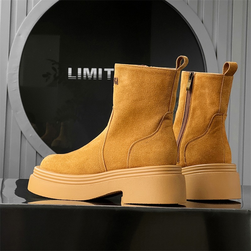 Winter Europe America Retro Th - Men'S Shoes Increase Height のレビューと価格
