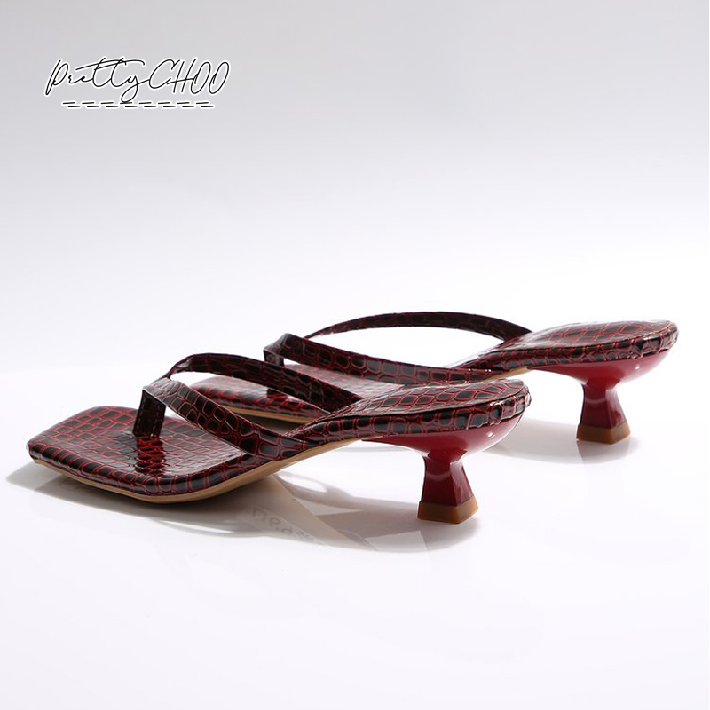 Crocodile Print Kitten Heel Fl - Men'S Shoes Slip On のレビューと価格