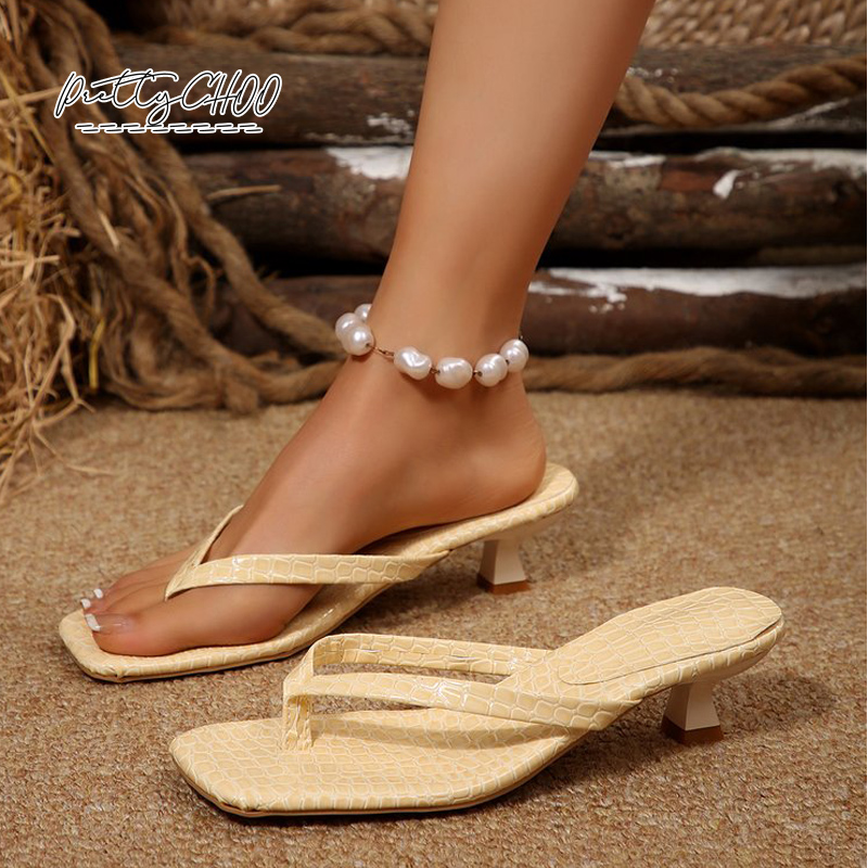 Crocodile Print Kitten Heel Fl - Men'S Shoes Slip On のレビューと価格